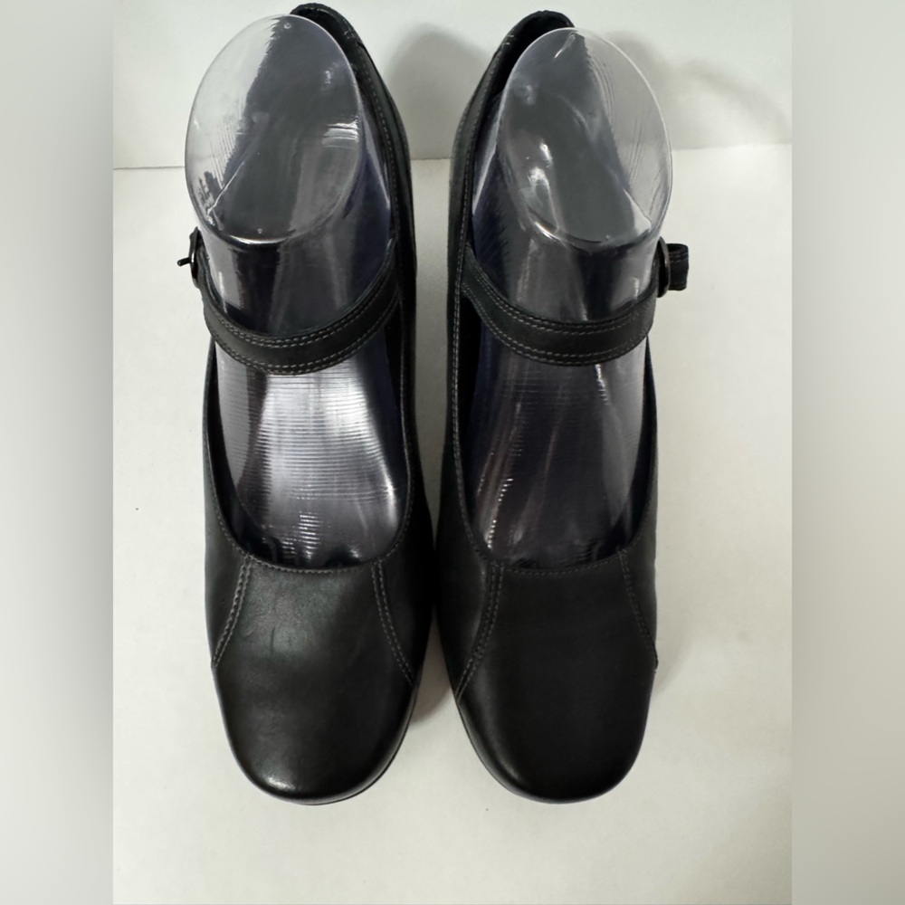 Clarks Black Mary Jane Strap Flats
